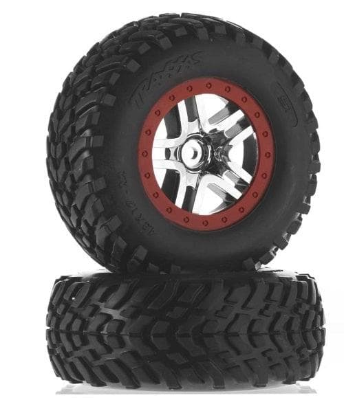 Traxxas 6891R Tires/Wheels Assembled Glued S1 Compound SCT Split for fpv drones