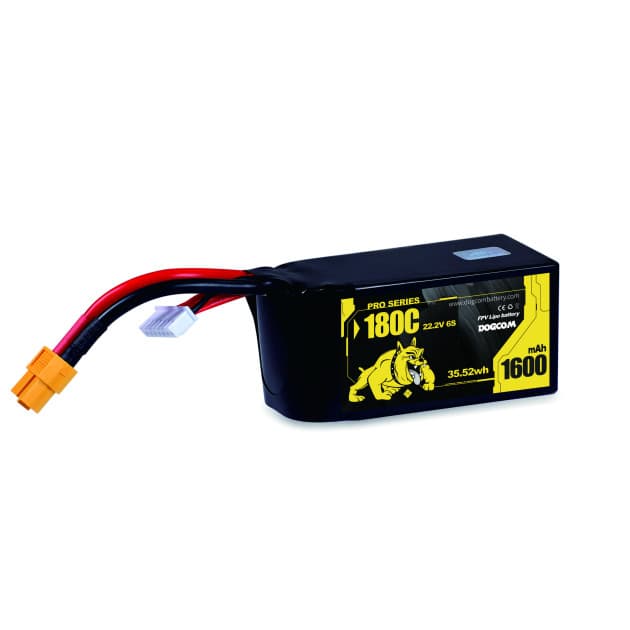 Dogcom 1600mAh 180C 6S Lipo battery for FPV drones