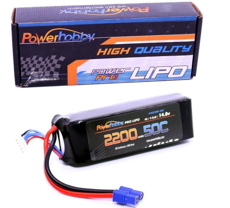 Powerhobby 4s 14.8v 2200mah 50c Lipo Battery w EC3 Plug 4-Cell for fpv drones