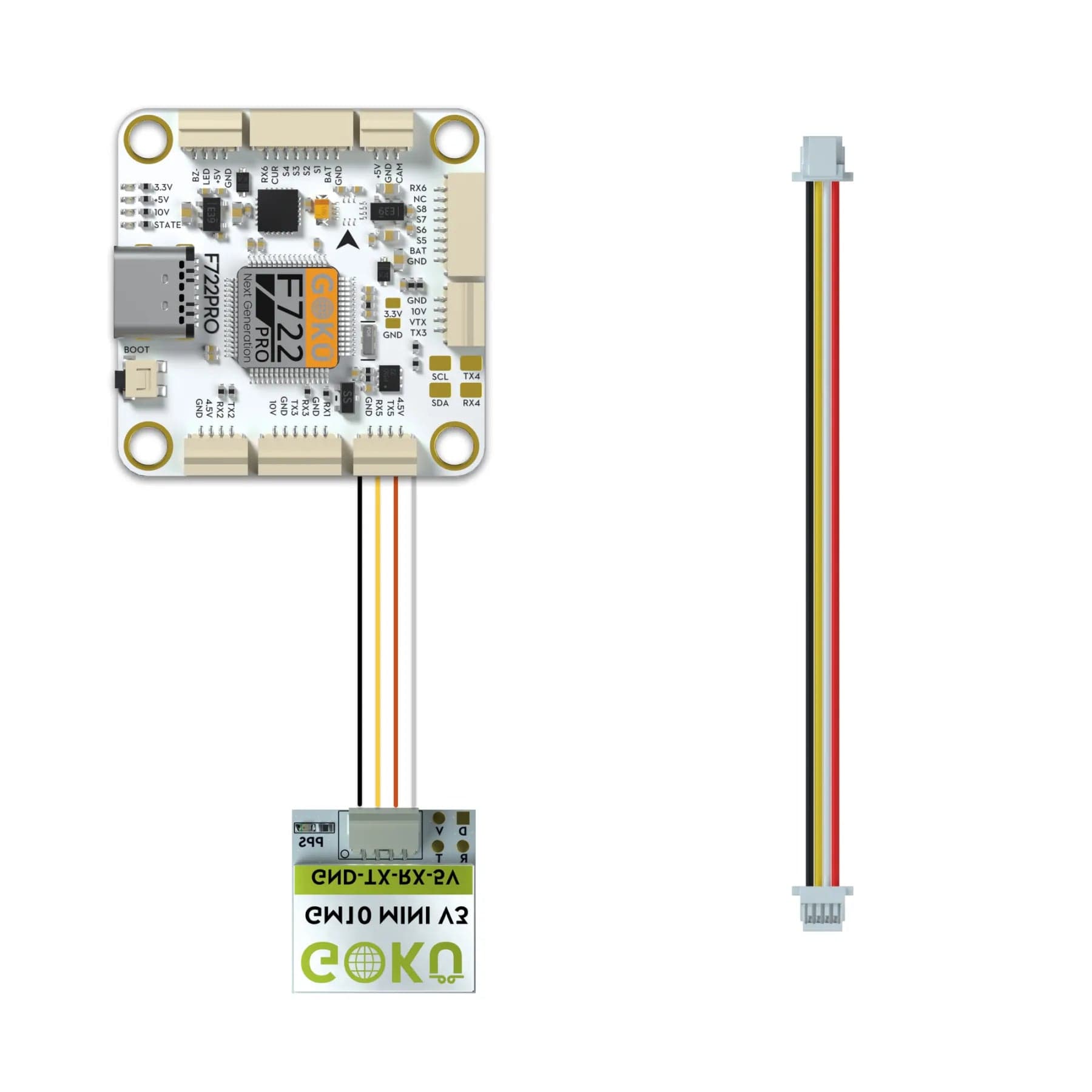 2pc Flywoo JST-SH 1.0mm 4-Pin FC to GPS Connection Cable for fpv drones 4