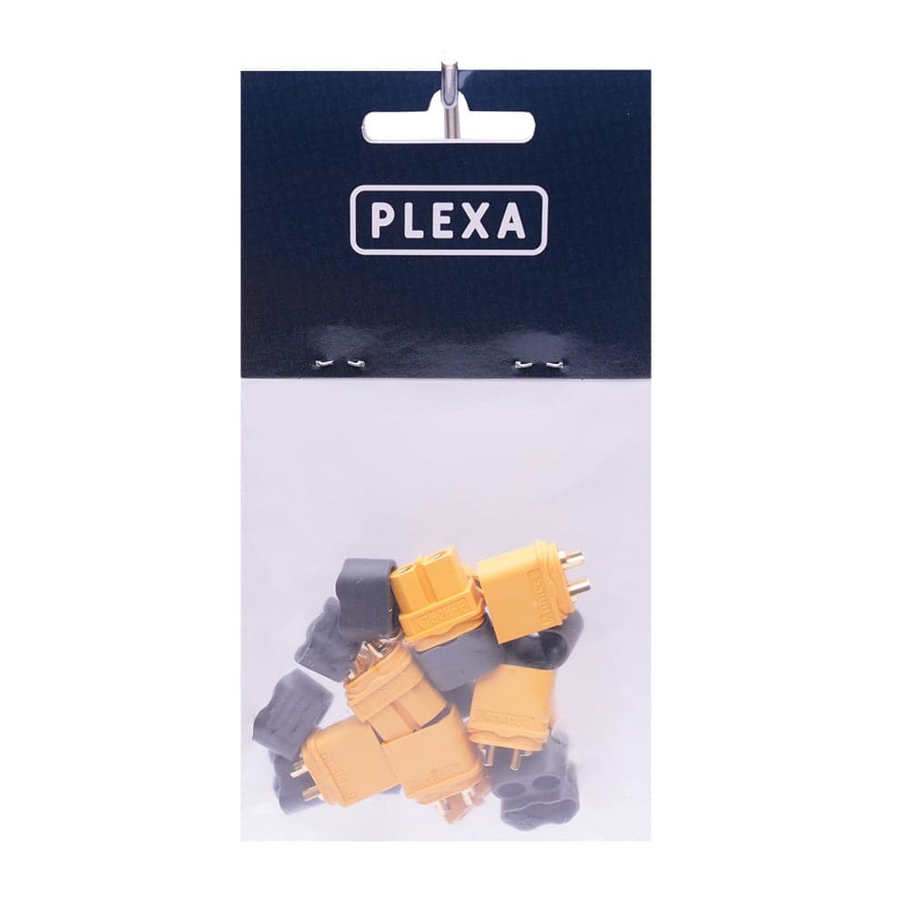 Plexa XT60 Female and Male Connectors with Sheath (pack of 10) for fpv drones 1