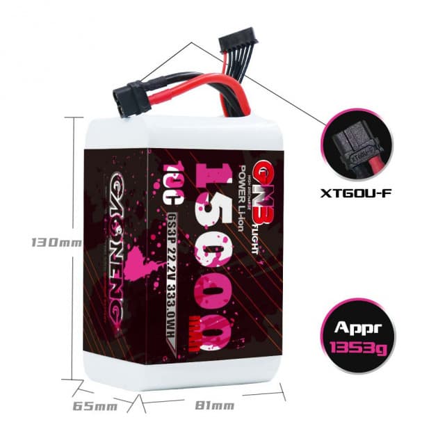 GNB 15000mAh 6S3P Liion battery for fpv drones 4
