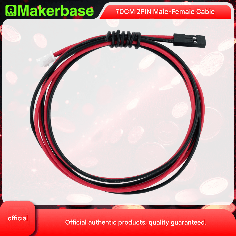 Makerbase 3D printer accessories: 70cm 2-pin male-female jumper cable for fpv drones 1