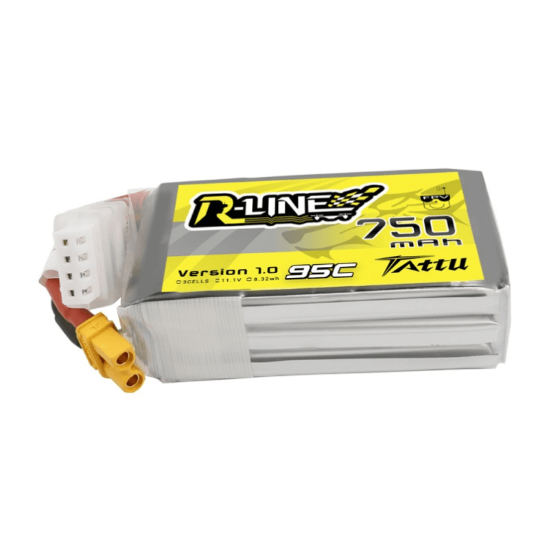Tattu R-Line 750mAh 11.1V 95C 3S1P Lipo Battery Pack - XT30 for fpv drones