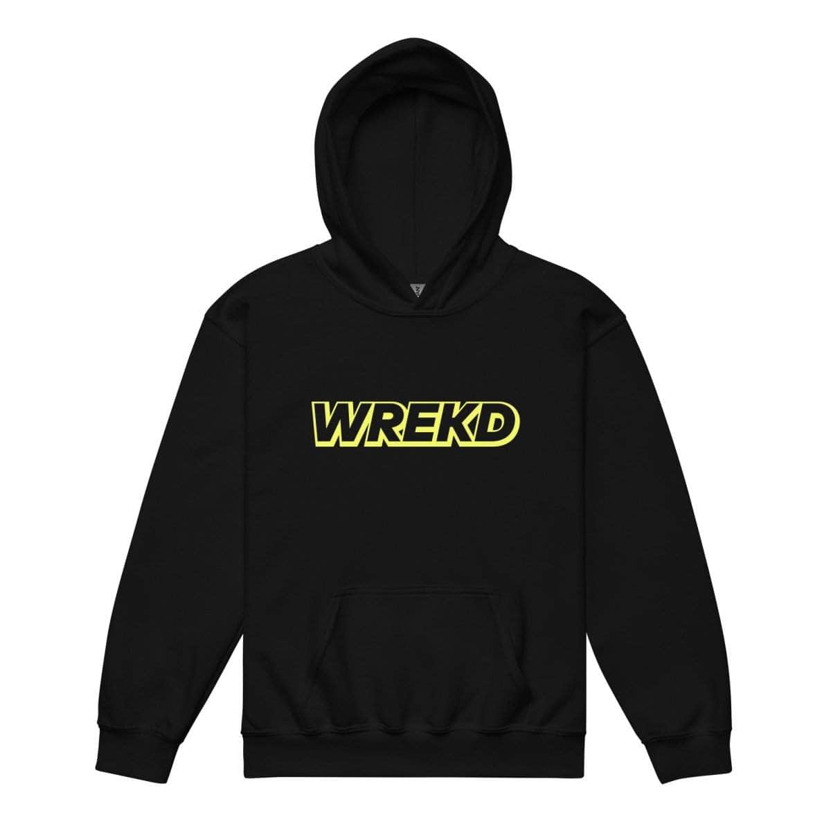 WREKD Yellow on Black Youth Heavy Blend Logo Hoodie for fpv drones 2