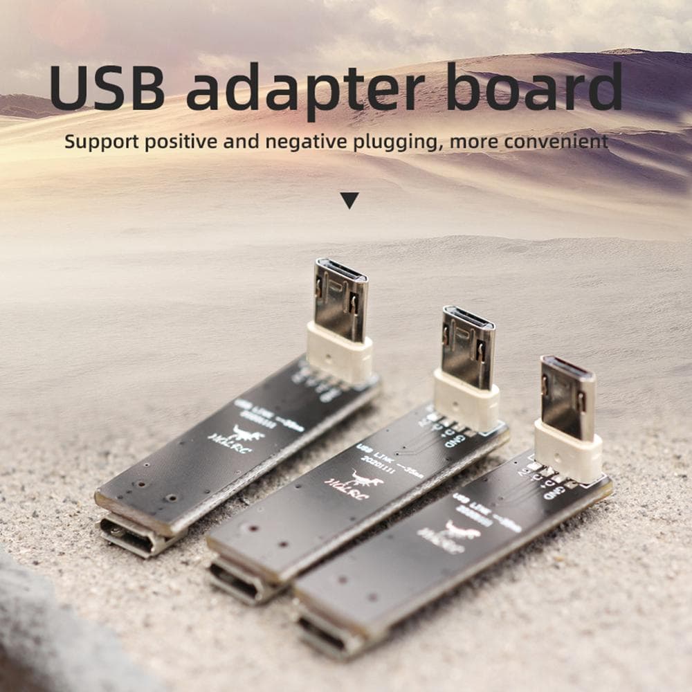 HGLRC 90 Degree L-Shaped Right Angle Micro USB Transfer Extension Board Male to Female for RC Drone（3 pcs a pack）