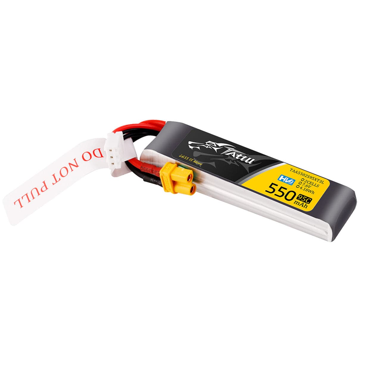 Tattu 550mAh 2S 7.6V HV Lipo Battery Long Pack With XT30 Plug for fpv drones 1