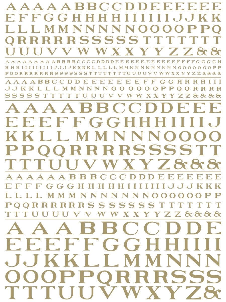Woodland Scenics MG703 Roman R.R. Letters Gold 1/16-5/16" Train Decal Sheet for fpv drones