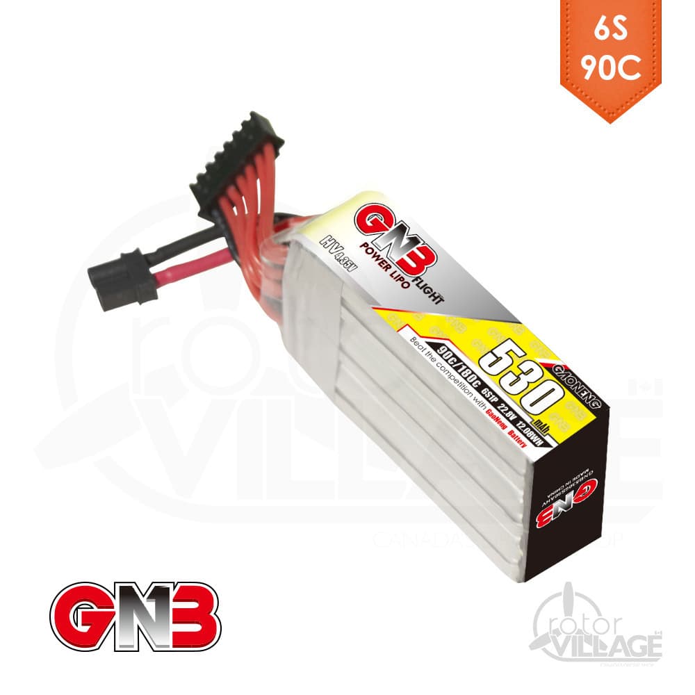 GNB 530mAh HV 6S 90C LiPo XT30 - 6 Pack for fpv drones 3