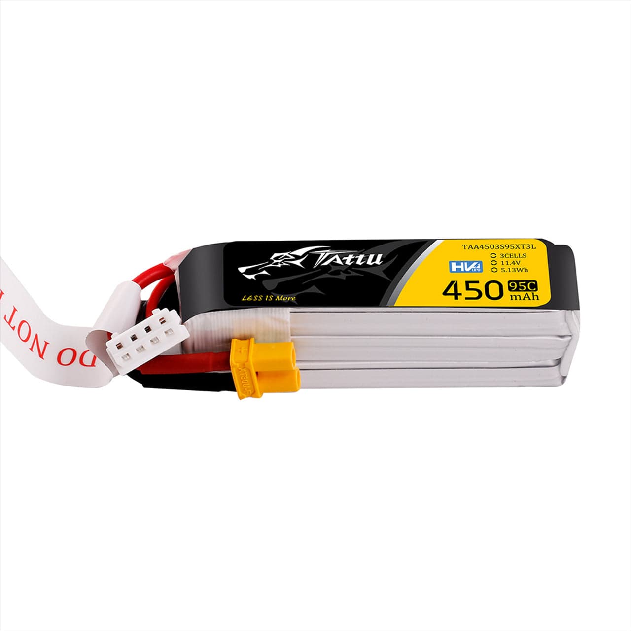 Tattu 450mAh 3s 95C 11.4V HV Lipo Battery Pack With XT30 Plug - Long Pack