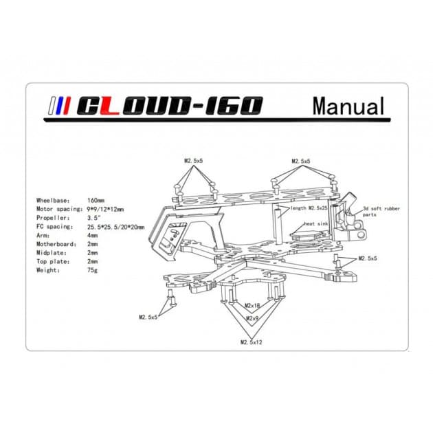 Cloud 160 FPV drone frame for fpv drones 3