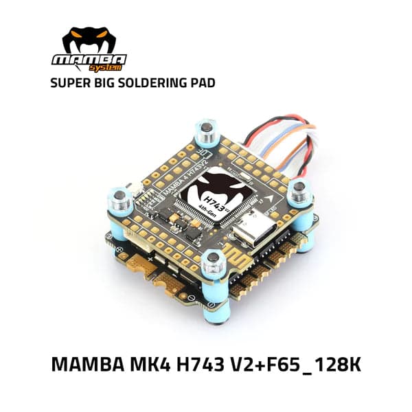 Diatone MAMBA MK4 H743 V2 + F65A 65A 3-6S 128K BLHeli_32 Flight Controller/ESC Stack - 30x30mm