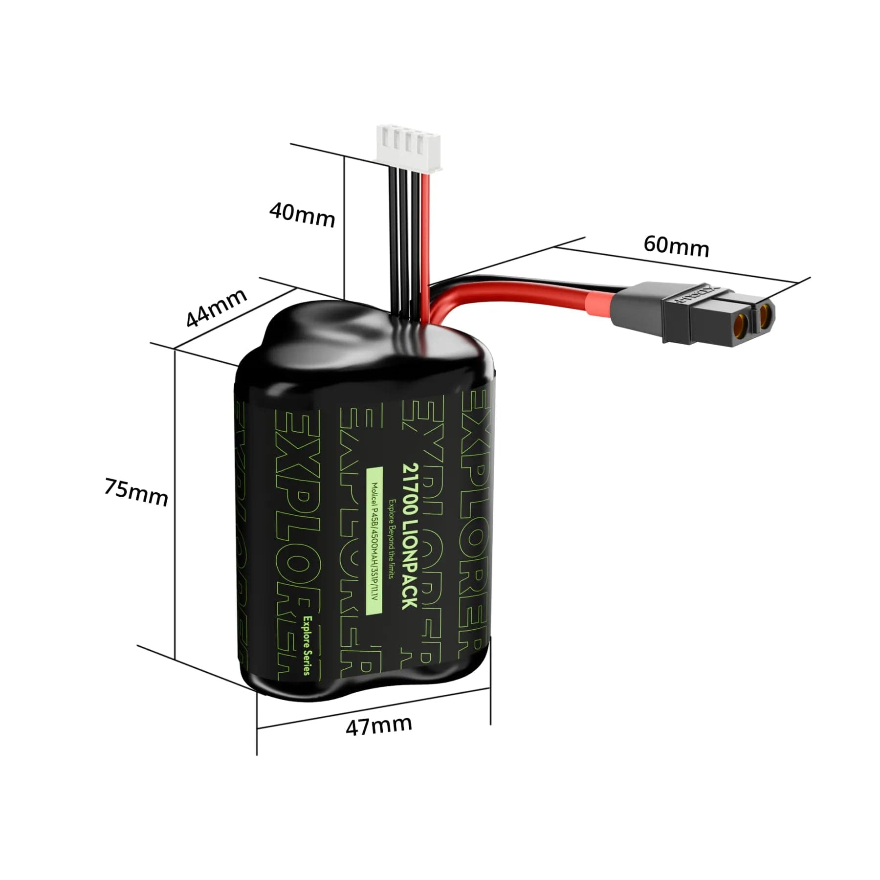 Flywoo Explorer Molicell P45B 21700 3S1P 4500mAh  Lionpack Battery for fpv drones 3