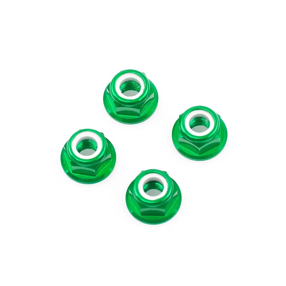M5 Green Aluminum Flange Lock Nut (set of 4) - Green for fpv drones 1