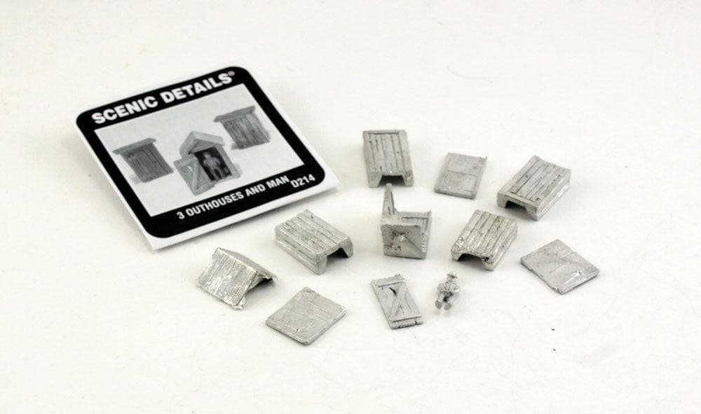 Woodland Scenics D214 HO Outhouses (3) & Man Set Structure Kit for fpv drones 1