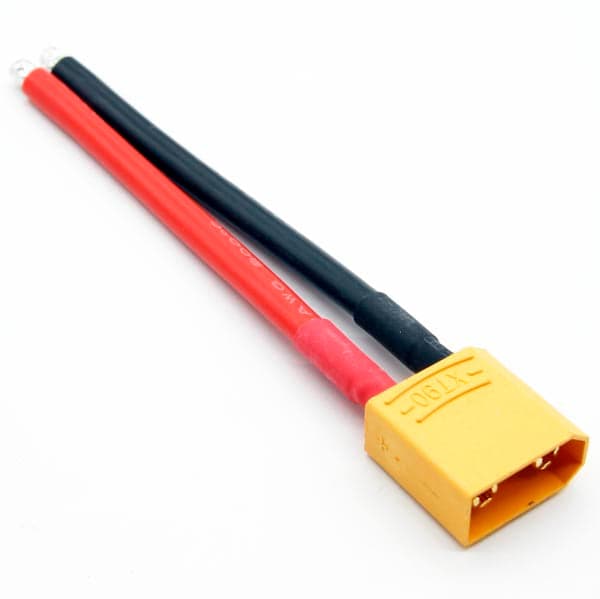 Amass XT90 Male Connector Pigtail - 10cm Pre-Soldered 10AWG Silicon Lead for fpv drones
