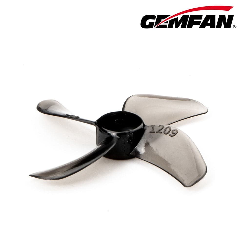 Gemfan 1209-4 31MM Quad blade 1.5mm Shaft (4CW+4CCW) Poly Carbonate - Clear Black for fpv drones 1
