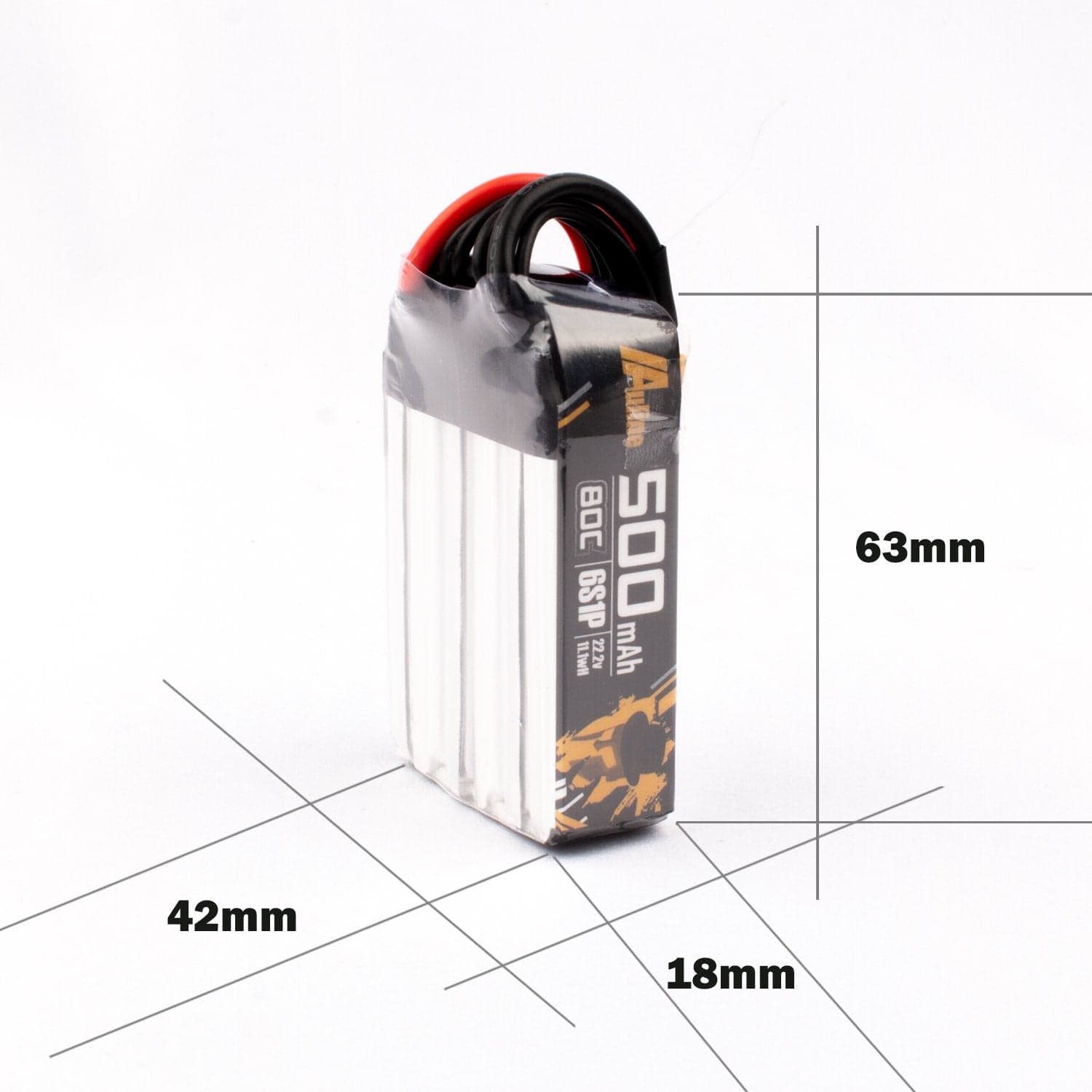 AuLine 500mAh 6S 22.2V 80C XT30 Lipo Battery (2 Pack) for fpv drones 2