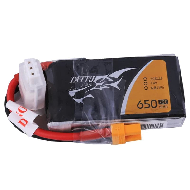 Tattu 650mAh 2s 75c Lipo Battery Pack for fpv drones 1