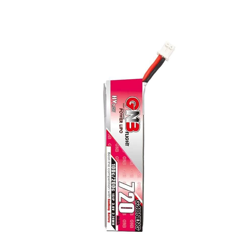 Gaoneng GNB 3.8V 1S 720mAh 100C LiHV Whoop/Micro Battery w/ Cabled - PH2.0 for fpv drones 1