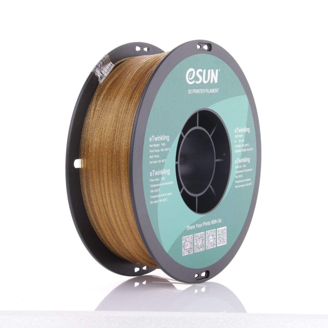 eSun eTwinkling Glitter PLA 3D Print Filament 1.75mm 1kg for fpv drones 10