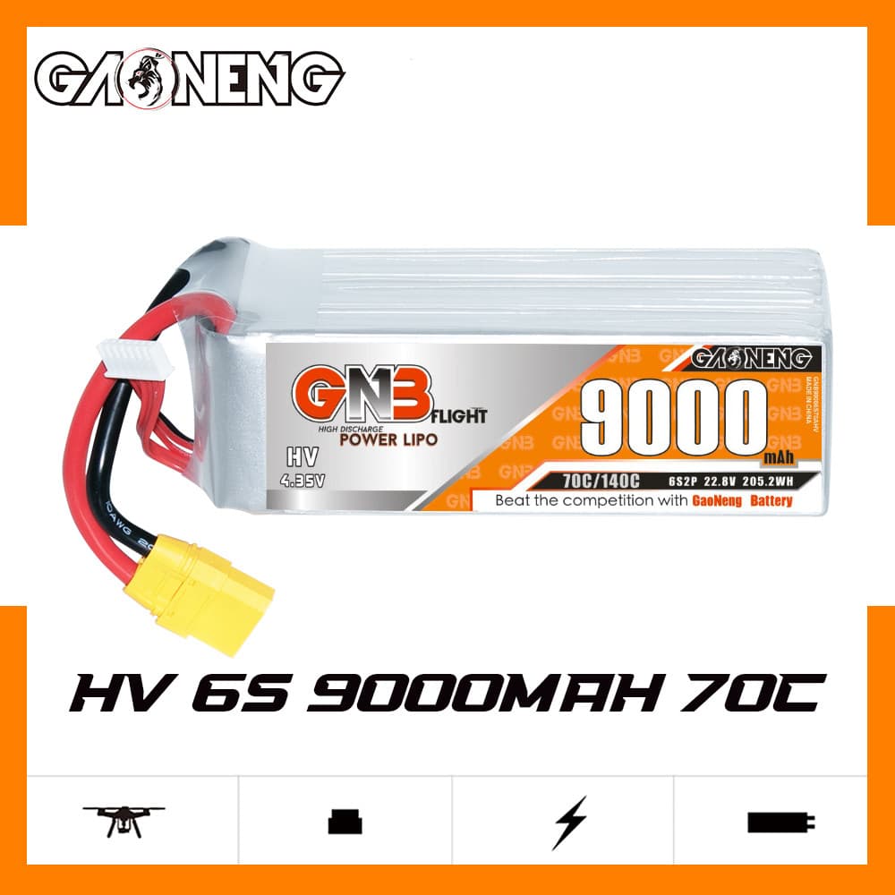 GNB 9000mah 6S2P HV 70C - XT90 for fpv drones 3