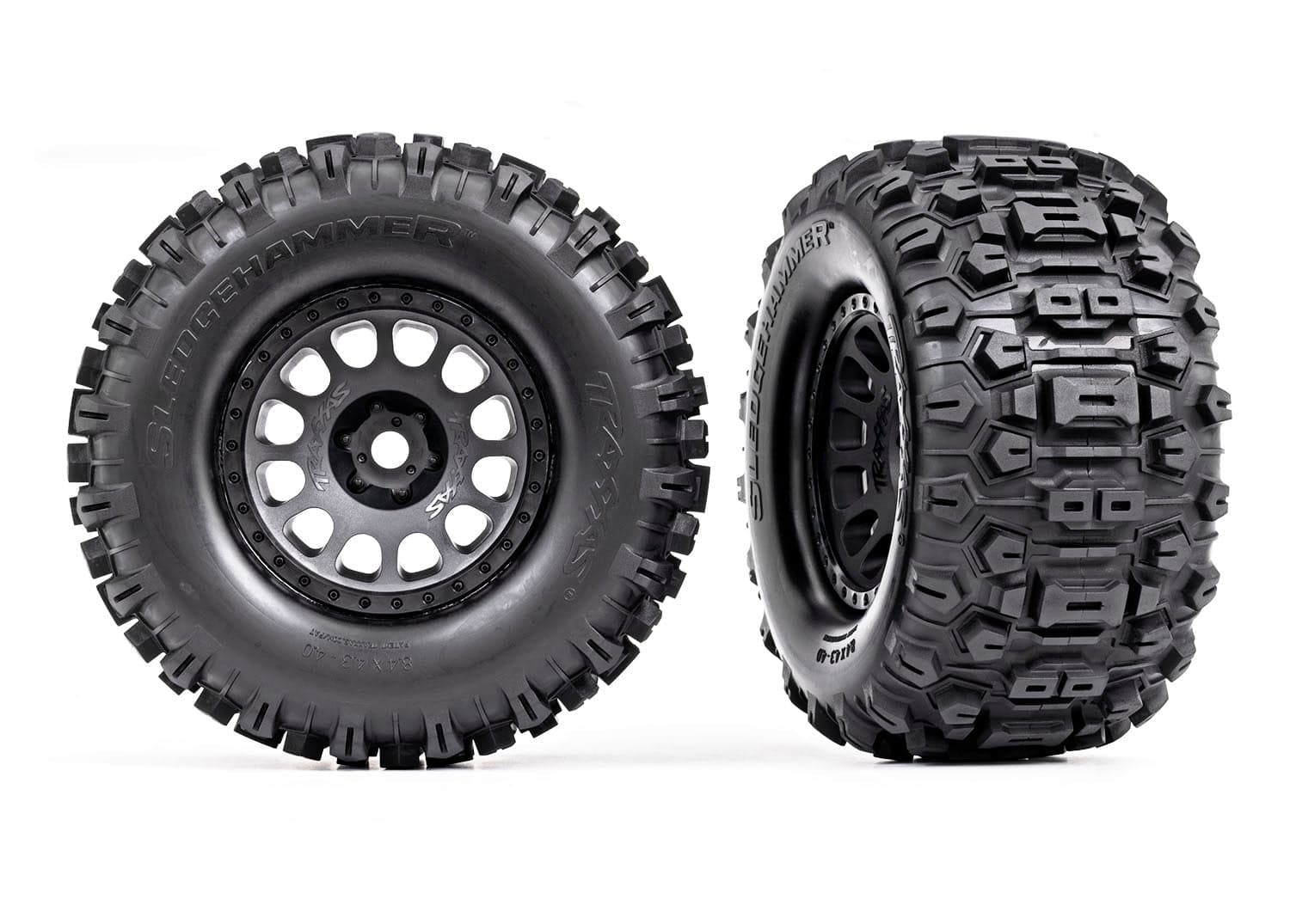 Traxxas 7876 XRT Matte Black Wheels w/ Sledgehammer Tires (2) for fpv drones