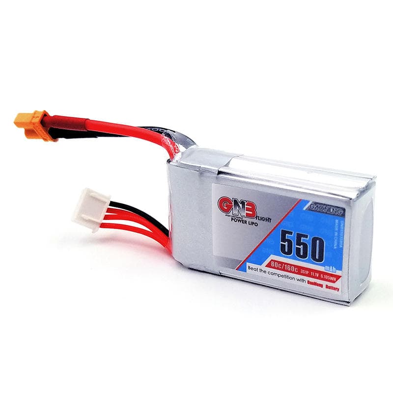 Gaoneng GNB 11.1V 550mAh 80/160C 3S Lipo Battery JST/XT30 for fpv drones