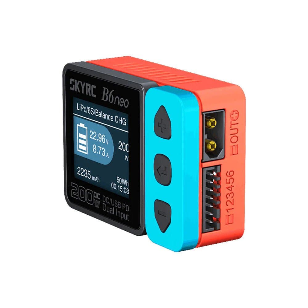 SkyRC B6 Neo 200w 10A 1-6S DC Smart Charger XT60 - Choose Color for fpv drones 6