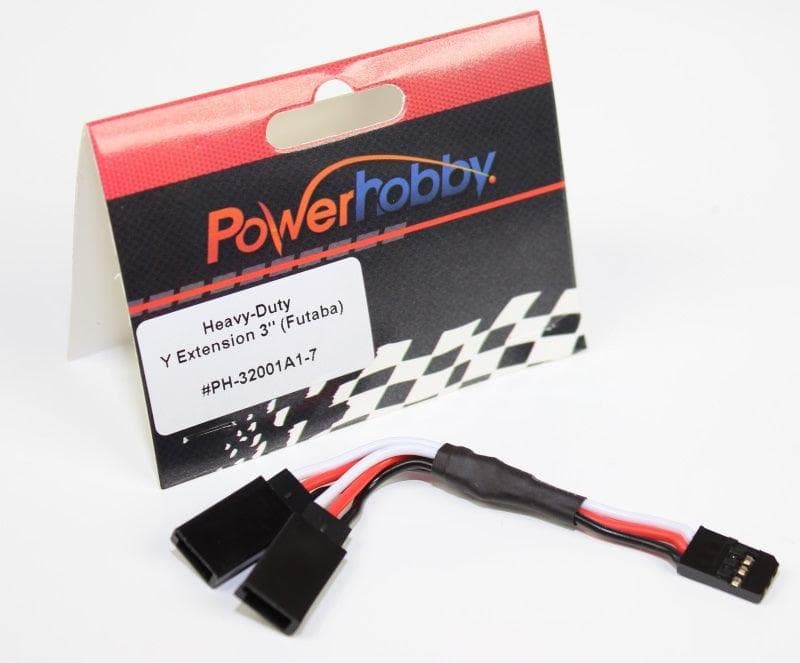 Powerhobby 3" Heavy Duty Y Servo Extension / Harness Futaba Connector for fpv drones