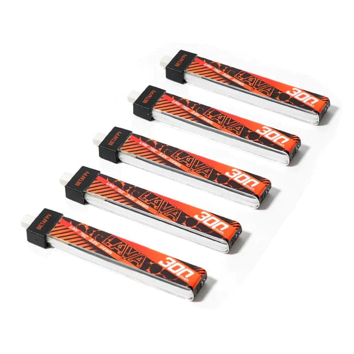 BETAFPV LAVA 1S 300mAh 75C BT2.0 Battery (5PCS) for fpv drones 1