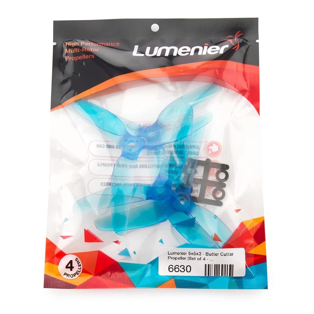 Lumenier 5x5x3 - Butter Cutter Propeller (Set of 4 - Transparent  Blue) - 5" - Blue for fpv drones 3