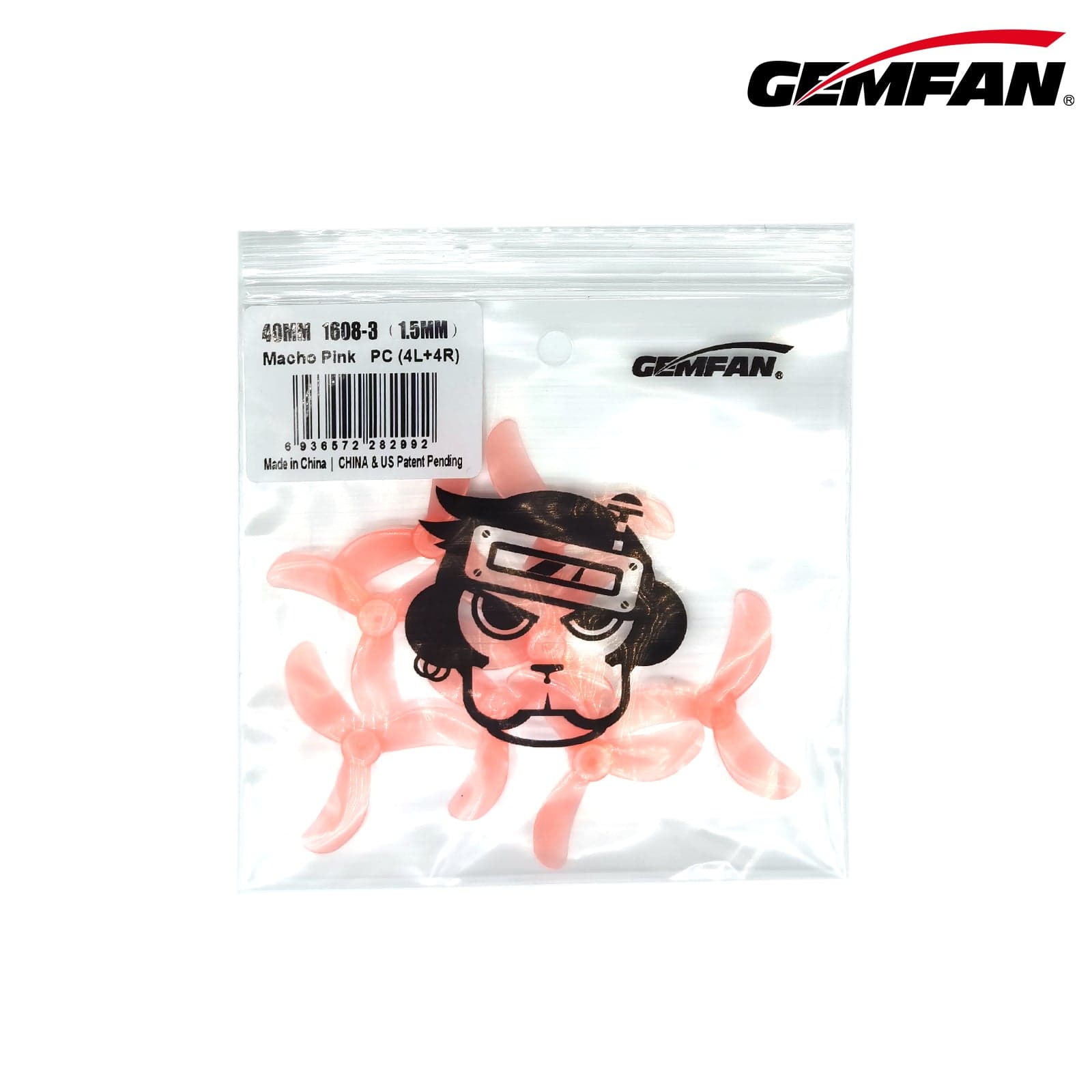 Gemfan 1608 1.5mm 3-Blade PC Propeller for fpv drones