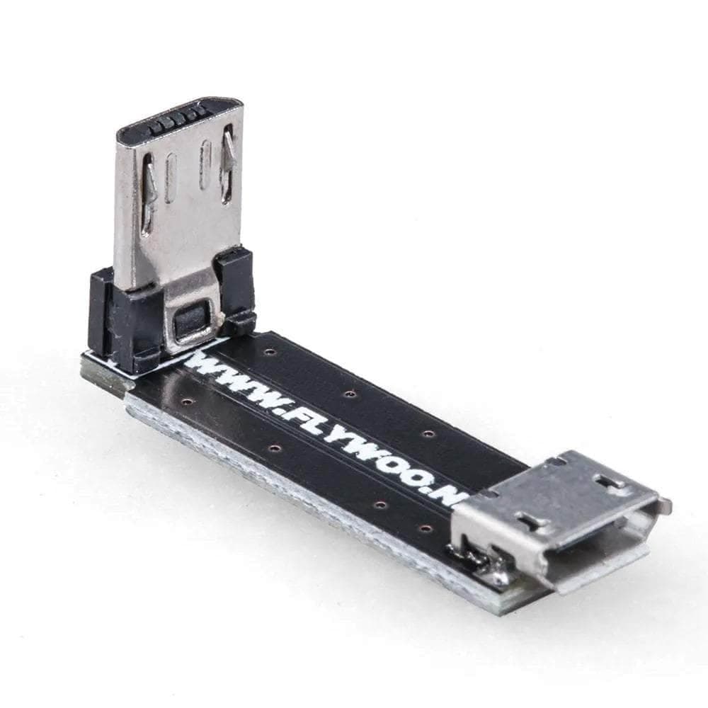 Flywoo 90° Micro Male to Micro Female USB Adapter Board for fpv drones