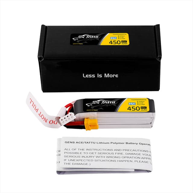 Tattu 450mAh 3s 95C 11.4V HV Lipo Battery Pack With XT30 Plug - Long Pack for fpv drones 4