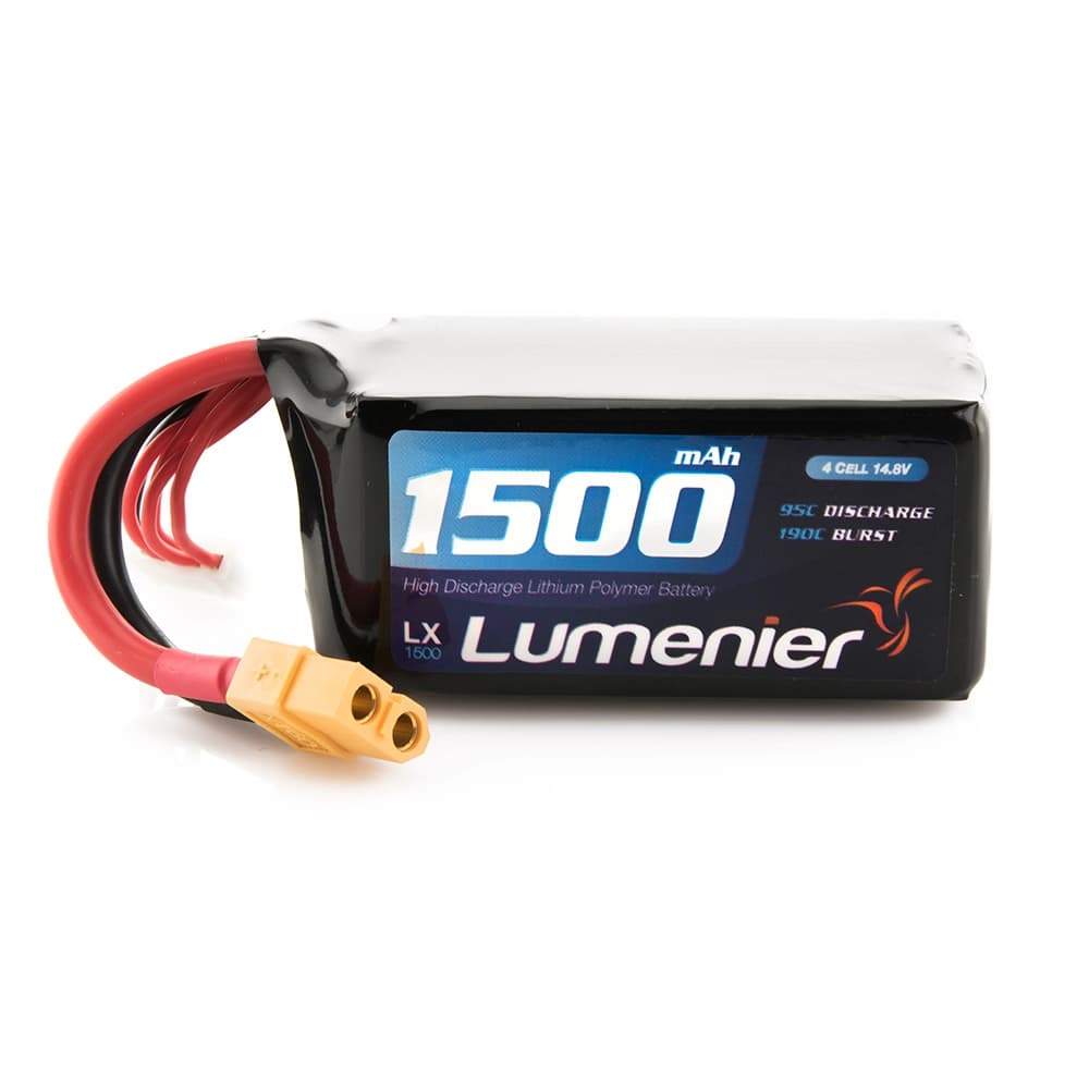 Lumenier 1500mAh 4s 95c Lipo Battery (XT60) - 14.8 Volt (4 Cell) for fpv drones 2