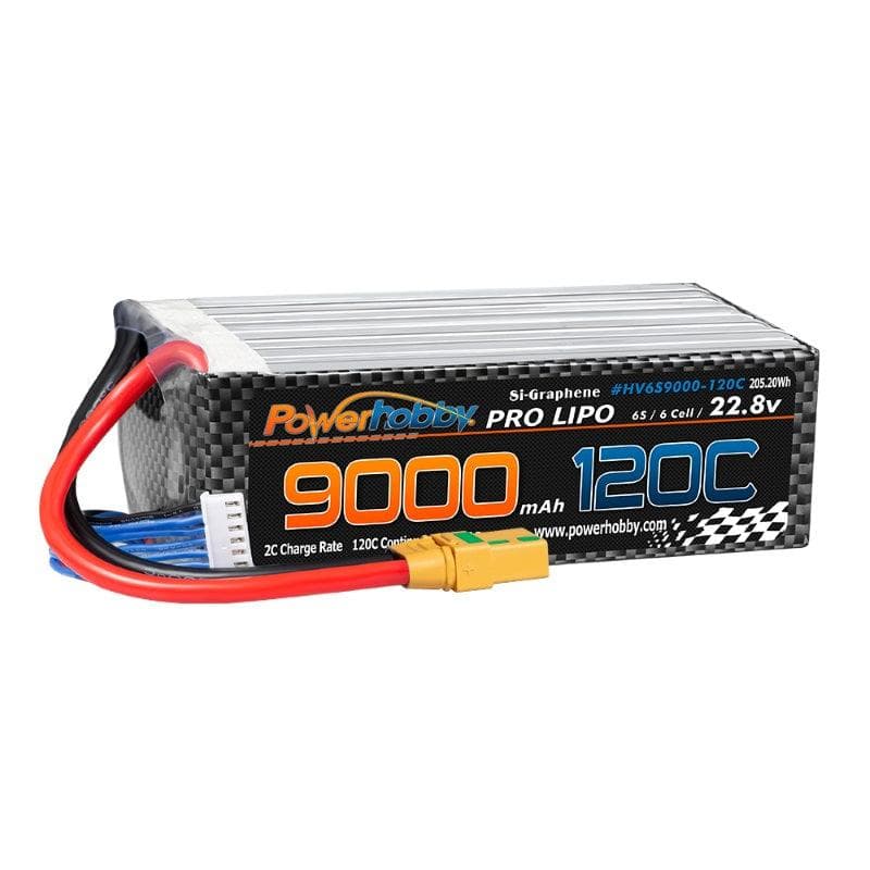 Powerhobby 6S 22.8V 9000mah 120C GRAPHENE + HV Lipo Battery w XT90 Plug for fpv drones 1