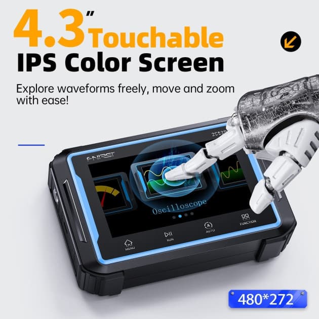 Fnirsi 2C53P 3-in-1 Digital Oscilloscope, Multimeter and Signal Generator for fpv drones 4