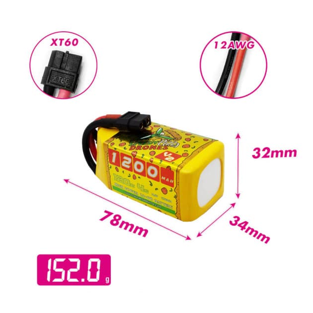 CNHL SPD 1200mAh 4S 120C Lipo battery for fpv drones 2
