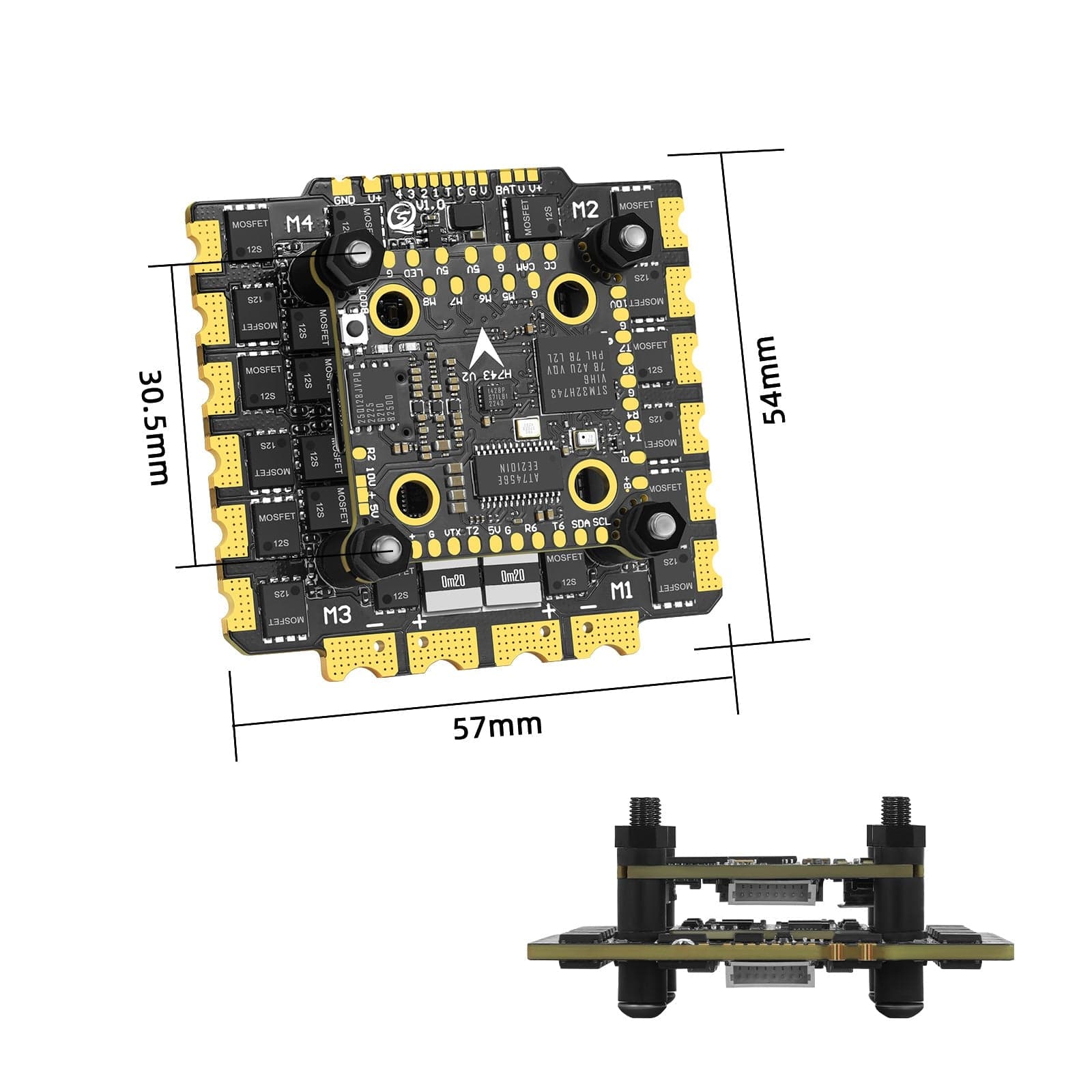 SEQURE H743 V2 & E130/E160 G2 12S AM32 Stack for fpv drones 8