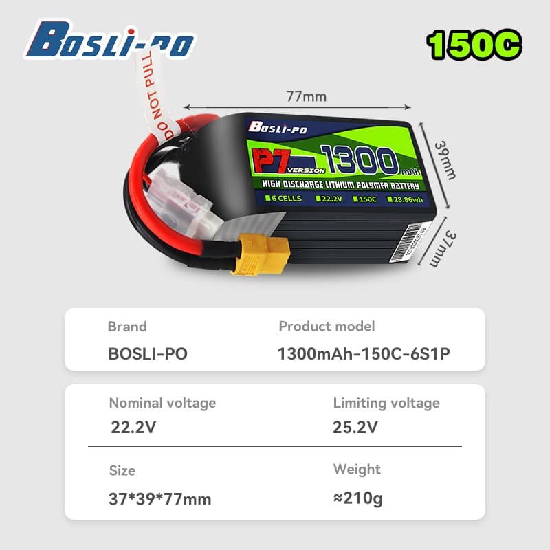 Boslipo P7 Version 1300mAh 150C 4/6/8S FPV Battery for fpv drones 8