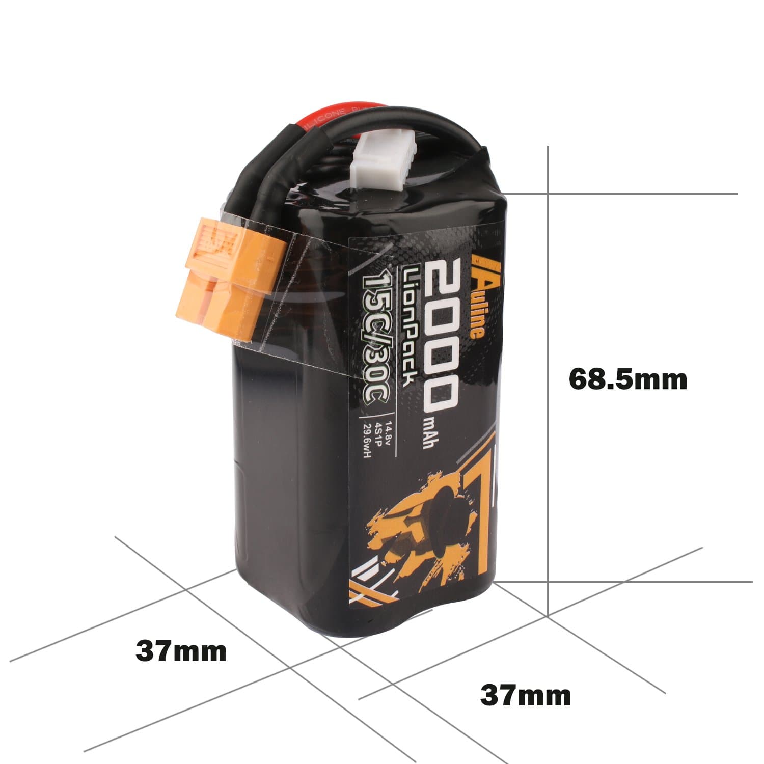 AuLine 2000mAh 4S 14.8V 15C XT60 18650 Li-Ion Battery for fpv drones 3