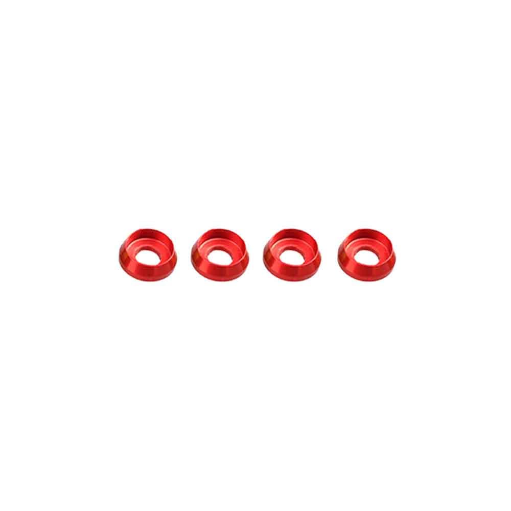 M2 Aluminium Bolkop Sluitring (4 stuks) - ROOD for fpv drones