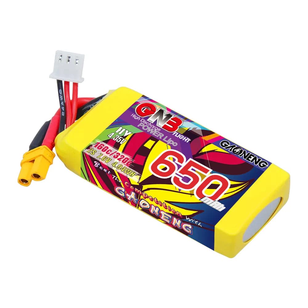 Gaoneng GNB 2S 7.6V 650mAh 160C HV Lipo Battery - XT30 for fpv drones 4