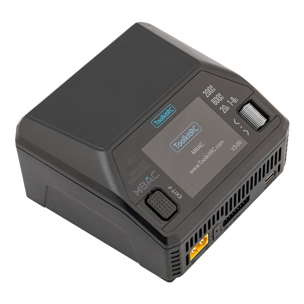 ToolkitRC M8AC 1-8S AC 200W DC 600W 20A Battery Charger - XT60 for fpv drones 5