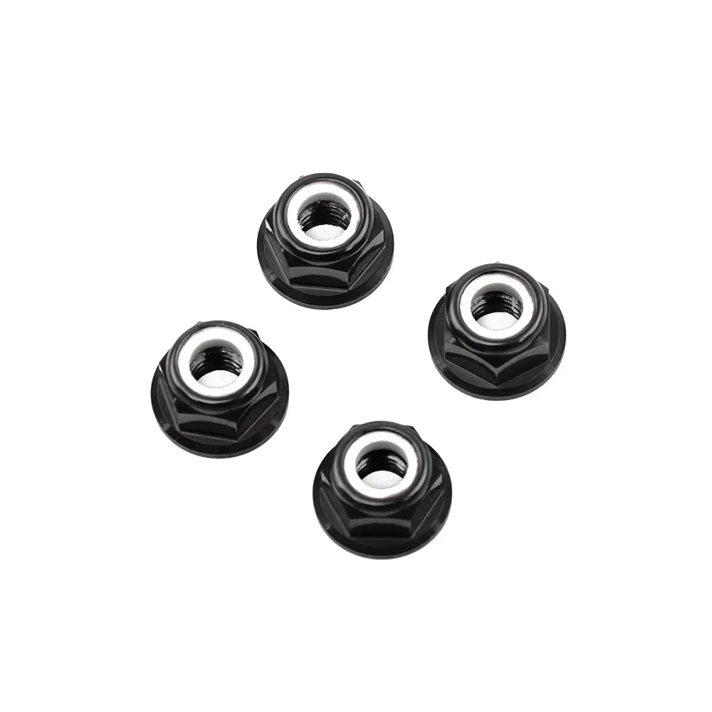 M5 Black Aluminum Flange Lock Nut (set of 4) - Black for fpv drones 1