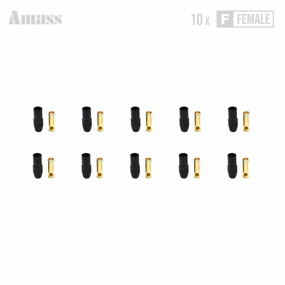 AS150 Connector (ZWART) - FEMALE - 10 STUKS for fpv drones