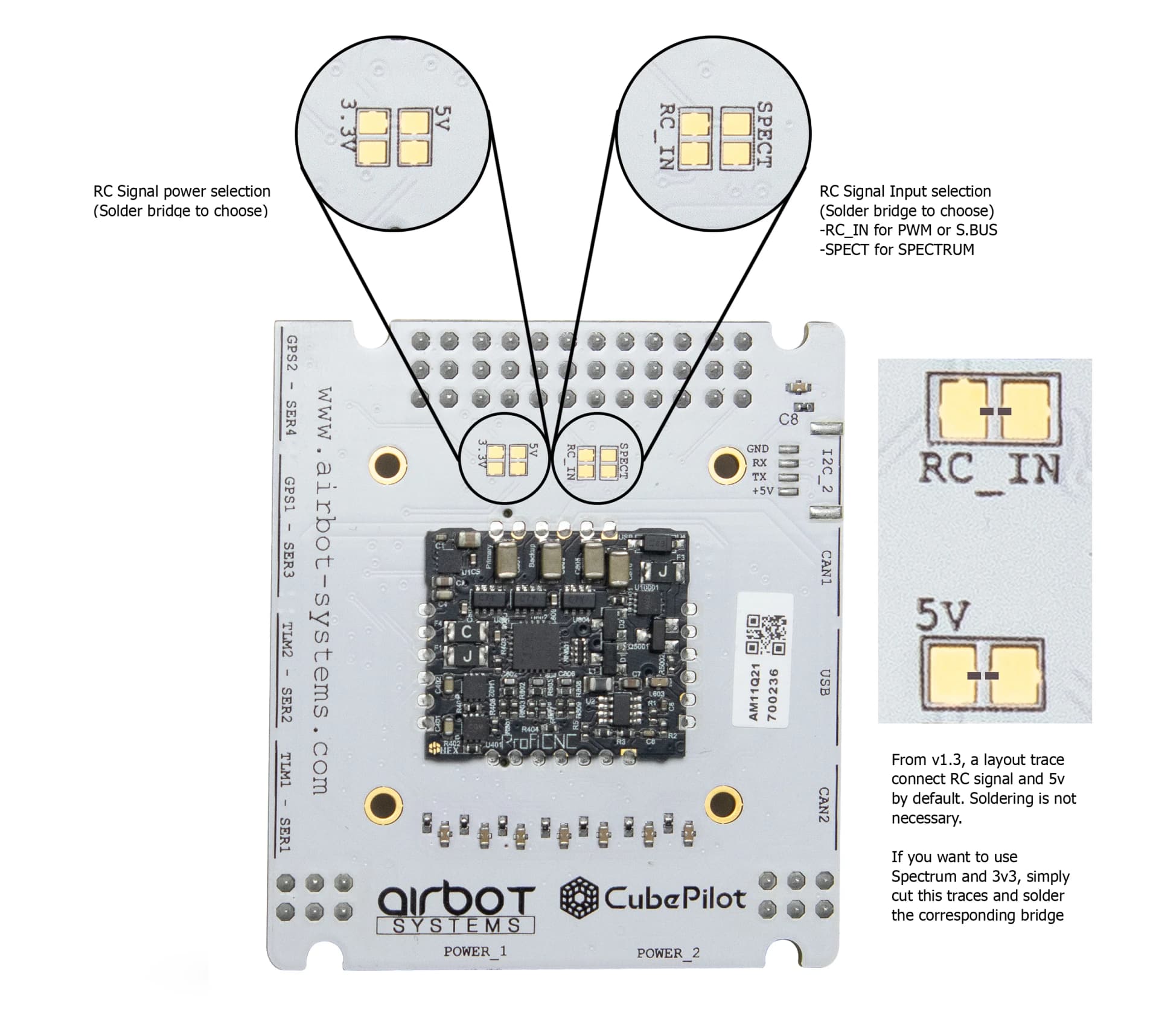 Airbot Mini Carrier Board for CubePilot for fpv drones 15