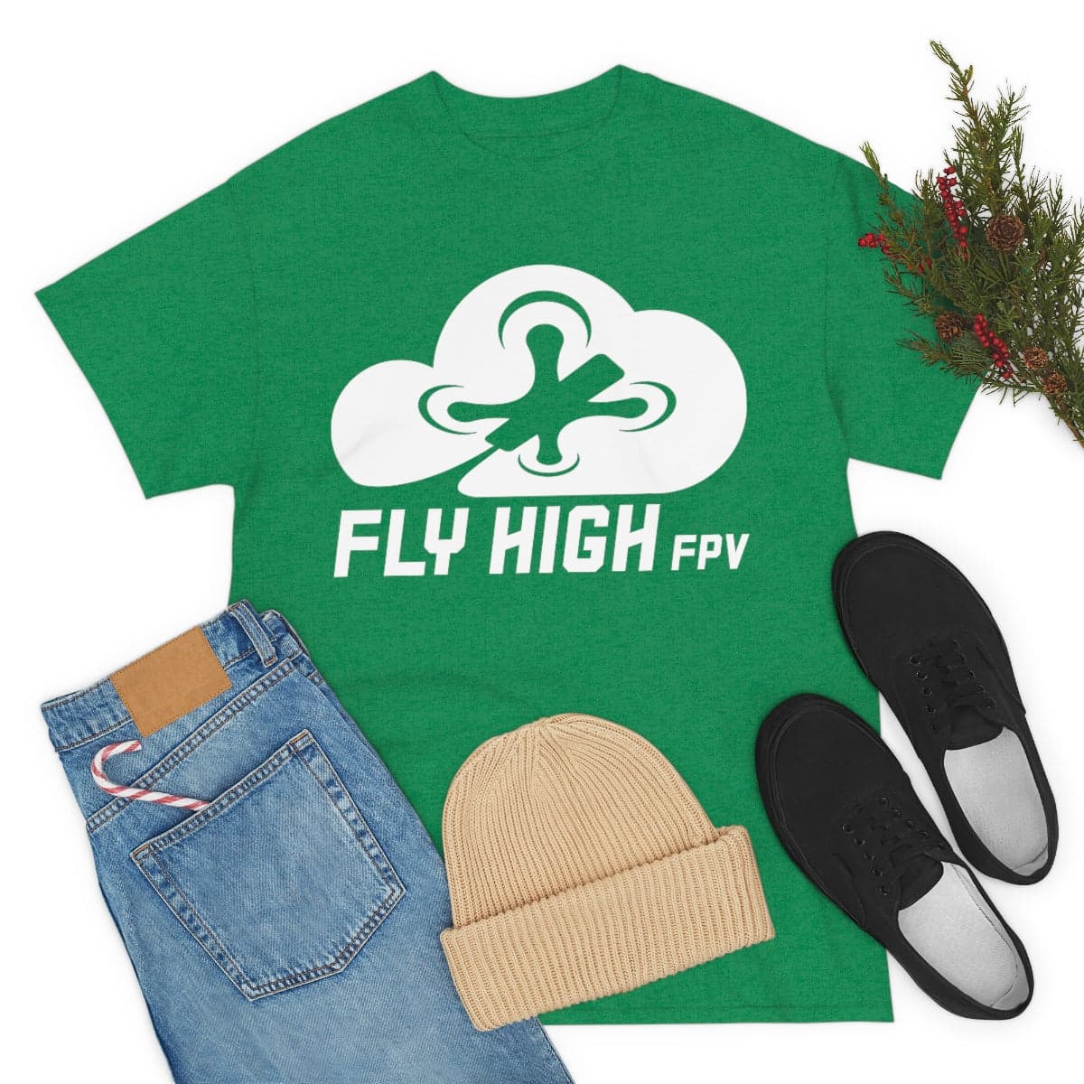 Fly High FPVTee - White Logo for fpv drones 117
