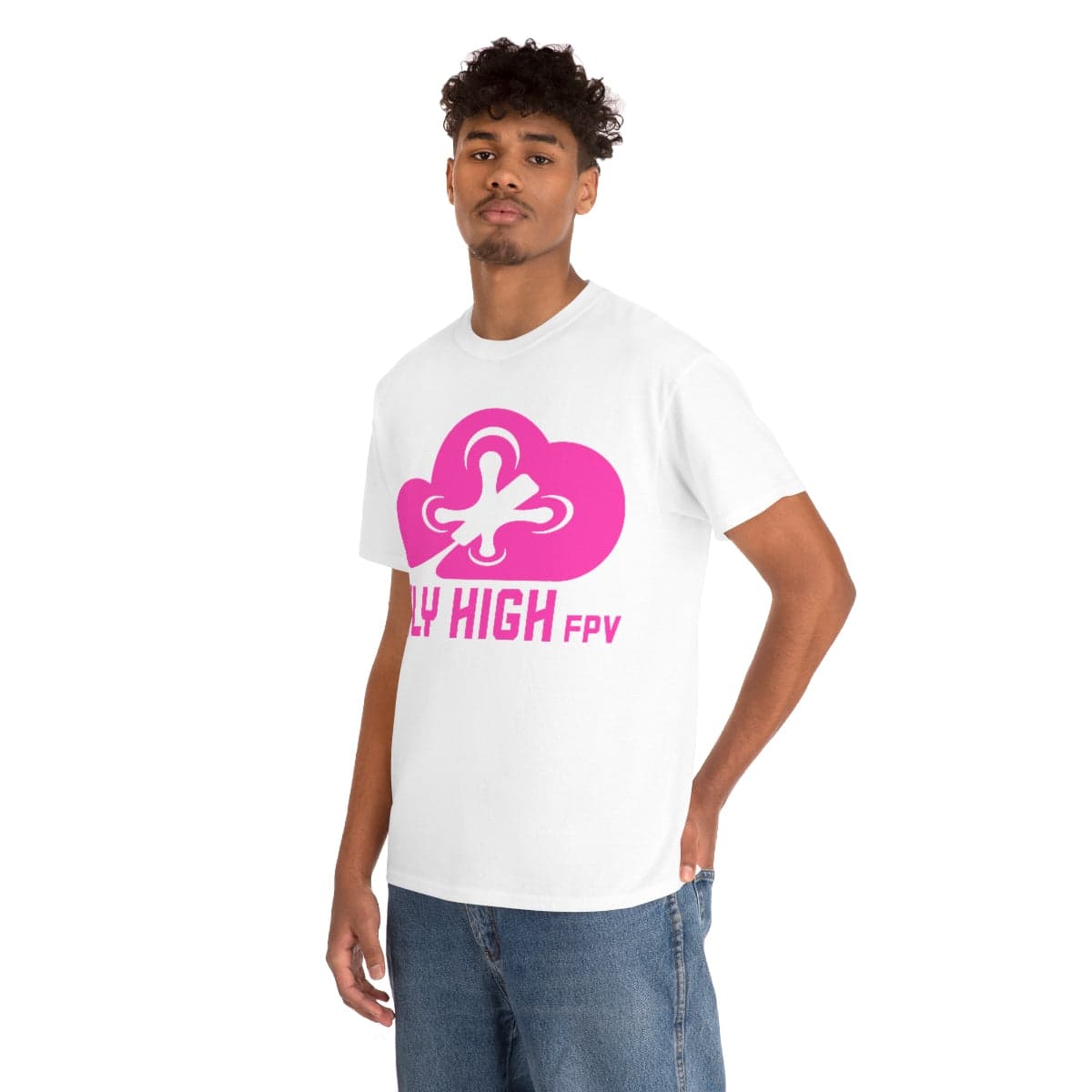 Fly High FPVTee - Pink Logo for fpv drones 219
